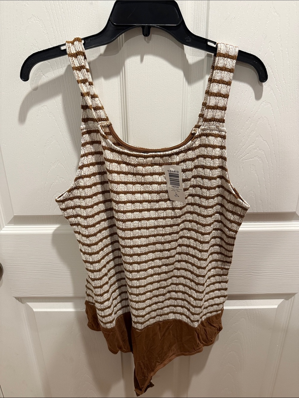 Torrid Brown & Cream Striped Knit bodysuit